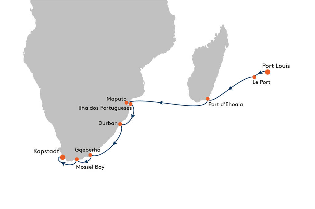 MS EUROPA - von Port Louis nach Kapstadt Reise EUR2602 22.01.2026 - 07.02.2026 (16 Tage)