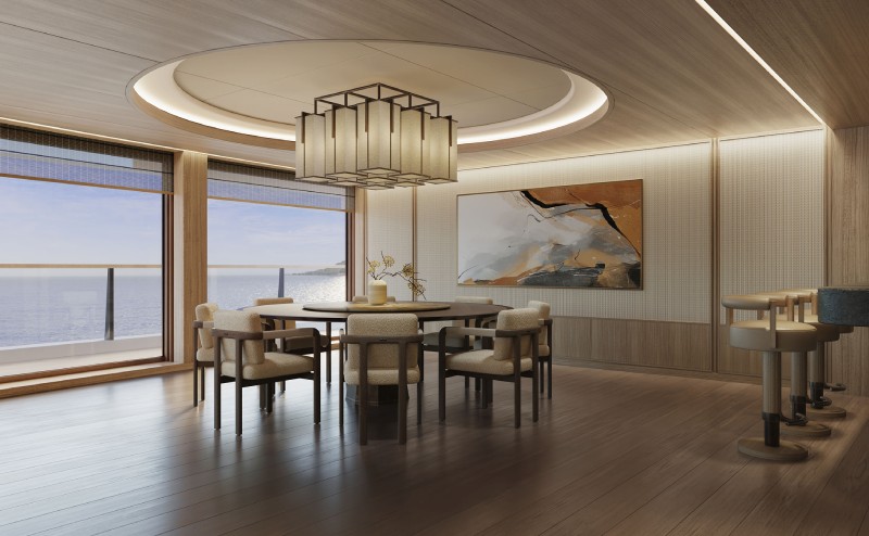 Aman at Sea Amangati Aman Suite Essbereich und Bar