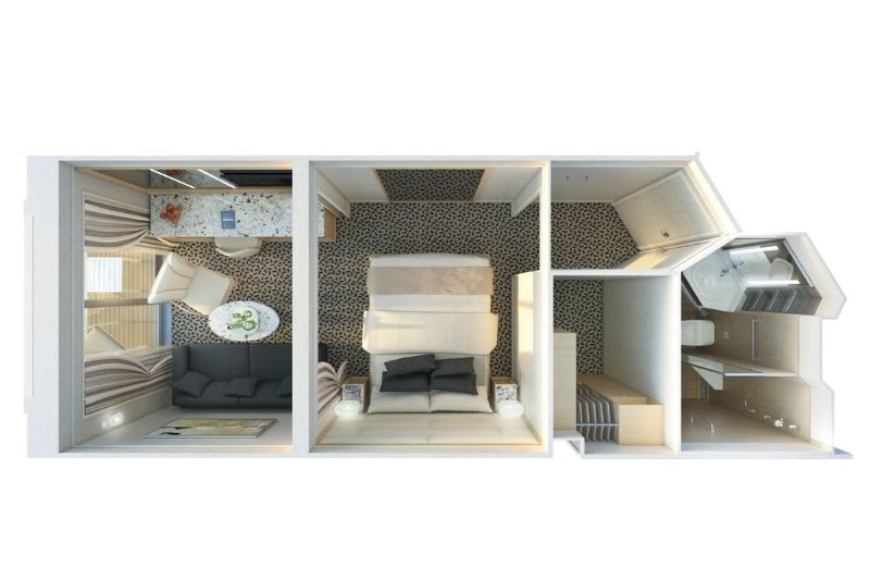Silversea Silver Wind Deluxe Veranda Suite Grundriss