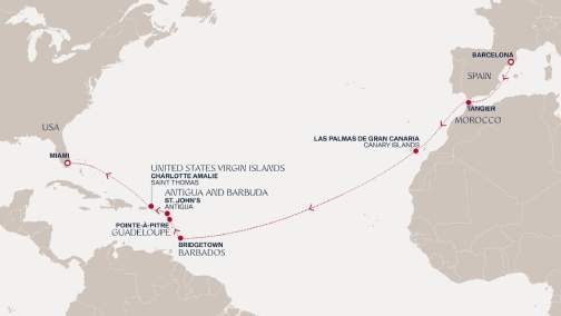 EXPLORA II Grand Journeys - Explora Journeys Reiseroute