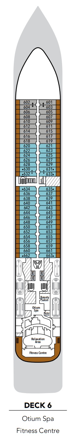 Silversea Silver Dawn Deckplan Deck 6