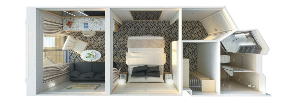 Silversea Silver Wind Vista Suite Classic Veranda Suite Grundriss