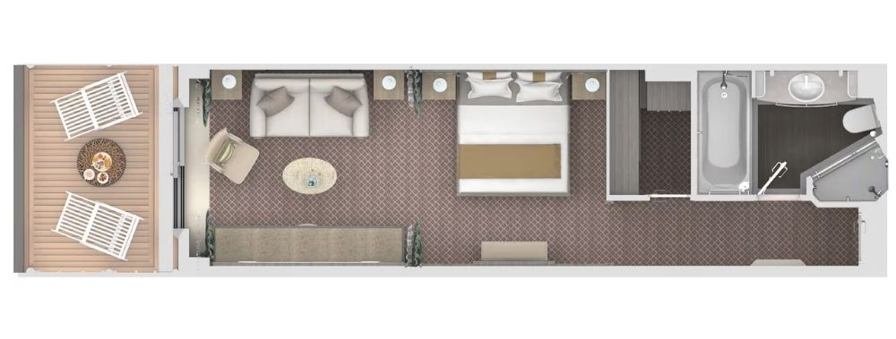 Silversea Silver Dawn Classic Veranda Suite Grundriss