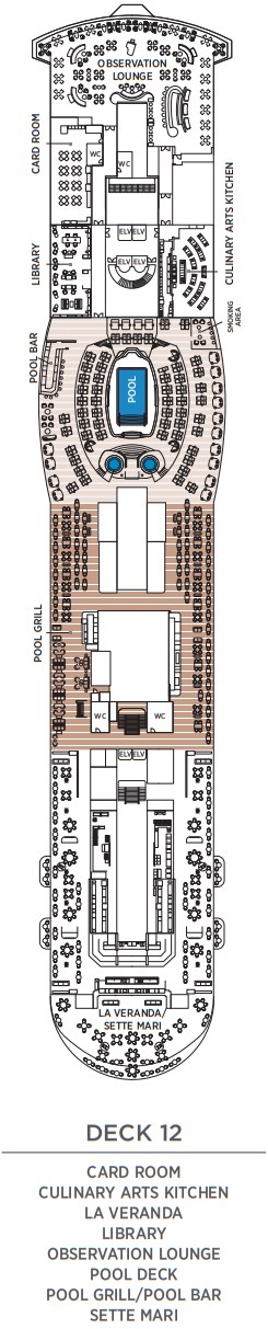 Regent Seven Seas Prestige Deckplan Deck 12