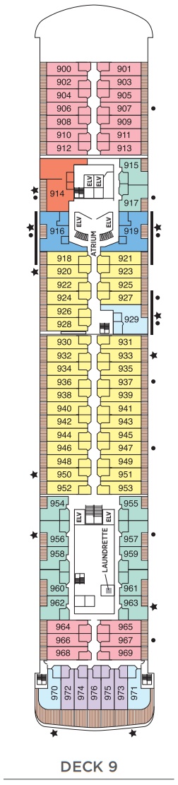 Regent Seven Seas Voyager Deckplan Deck 9