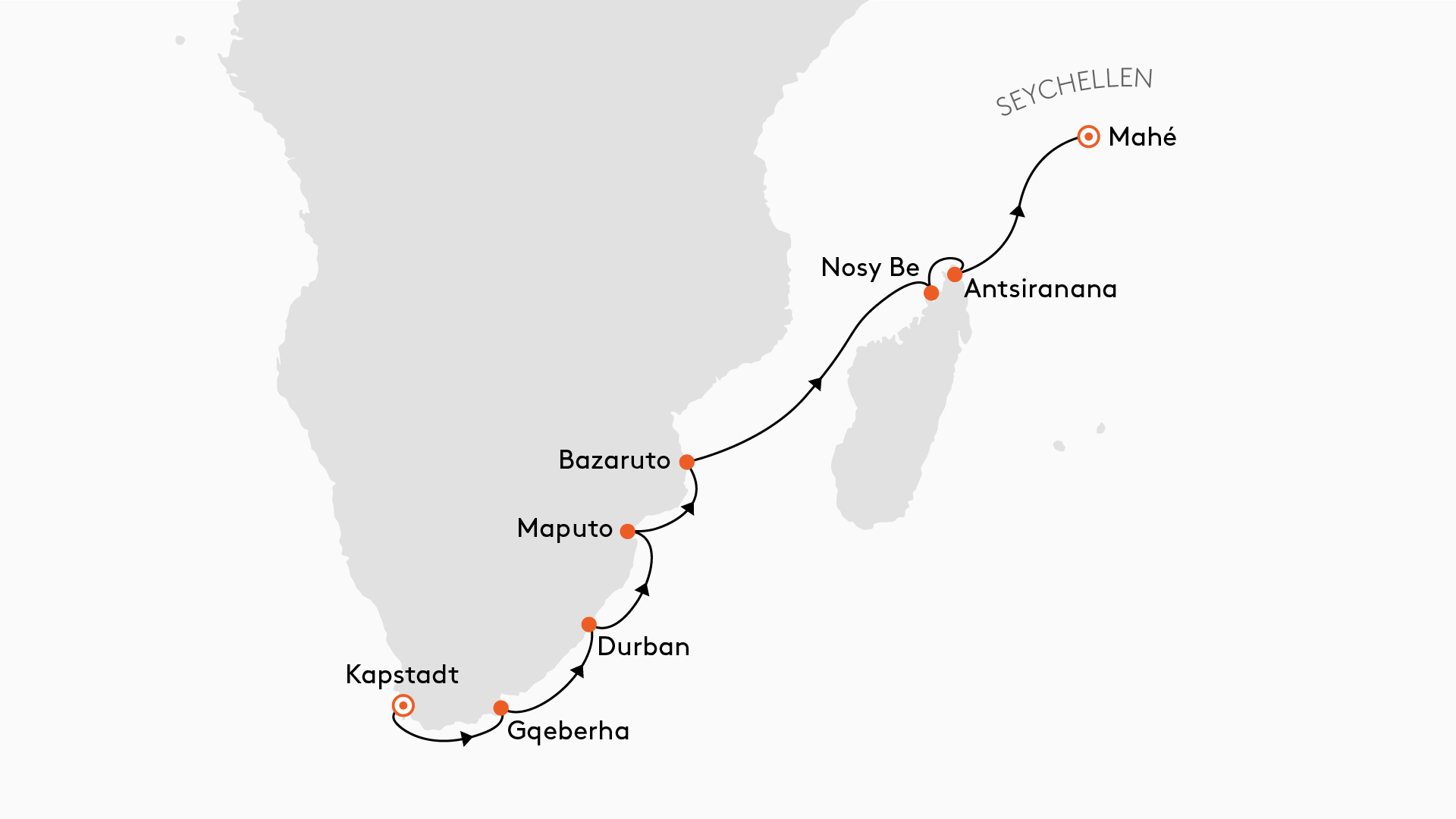 MS EUROPA - von Kapstadt nach Victoria (Seychellen) Reise EUR2582 21.11.2025 bis 07.12.2025 (16 Tage)