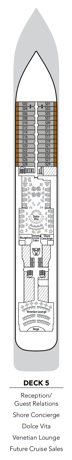 Silversea Silver Dawn Deckplan Deck 5