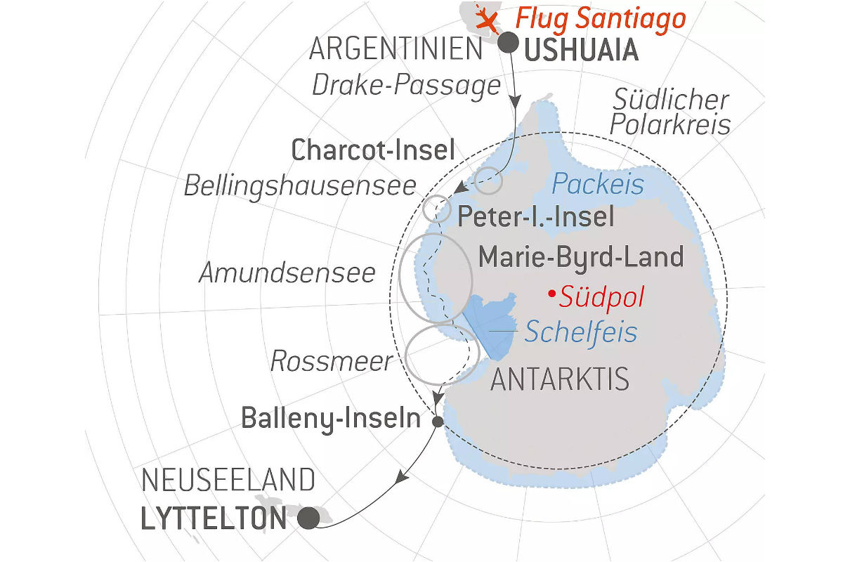 Antarktis Halbumrundung