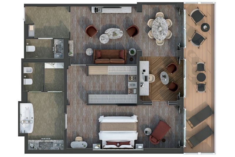 Silversea Silver Ray Owner's Suite Grundriss