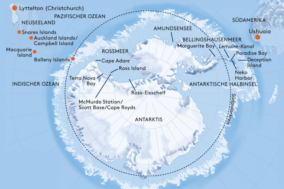 Antarktis Halbumrundung