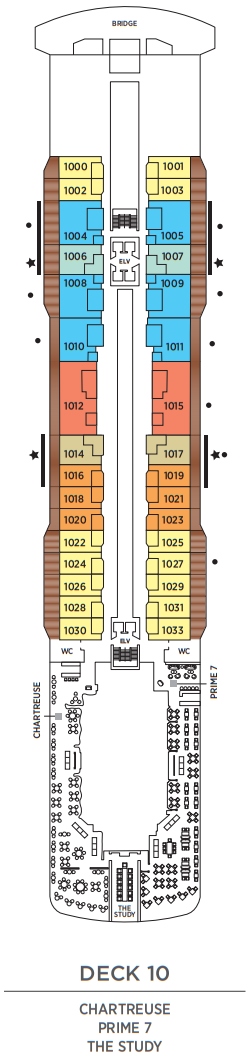 Regent Seven Seas Grandeur Deckplan Deck 10