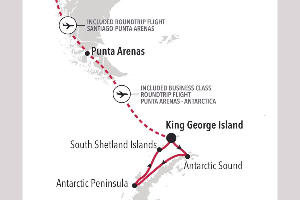 Fliegen Sie mit Antarctica Bridge