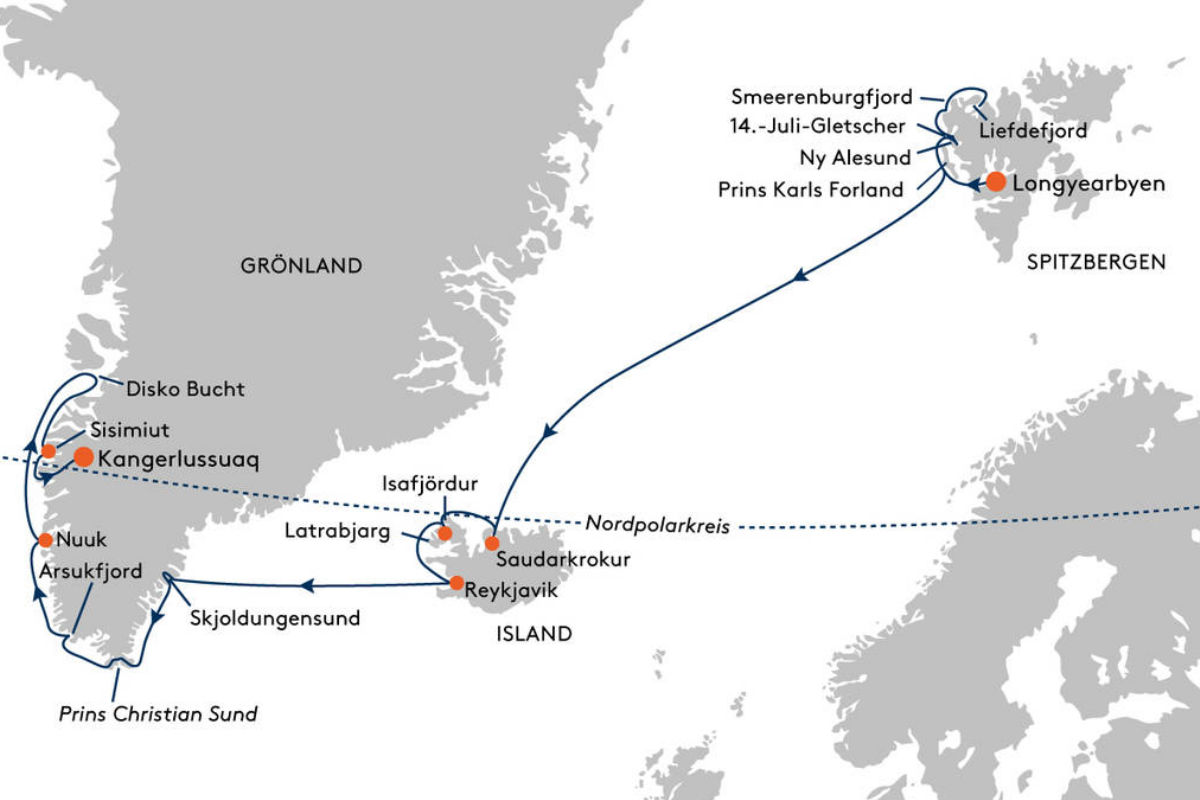 Hoher Norden hoch drei: Spitzbergen, Island und Grönland