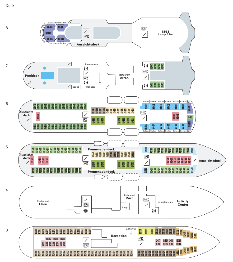 Decksplan MS Finnmarken