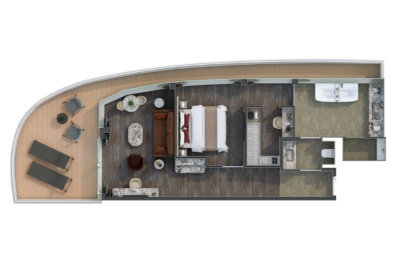 Silversea Silver Ray Master Suite Grundriss