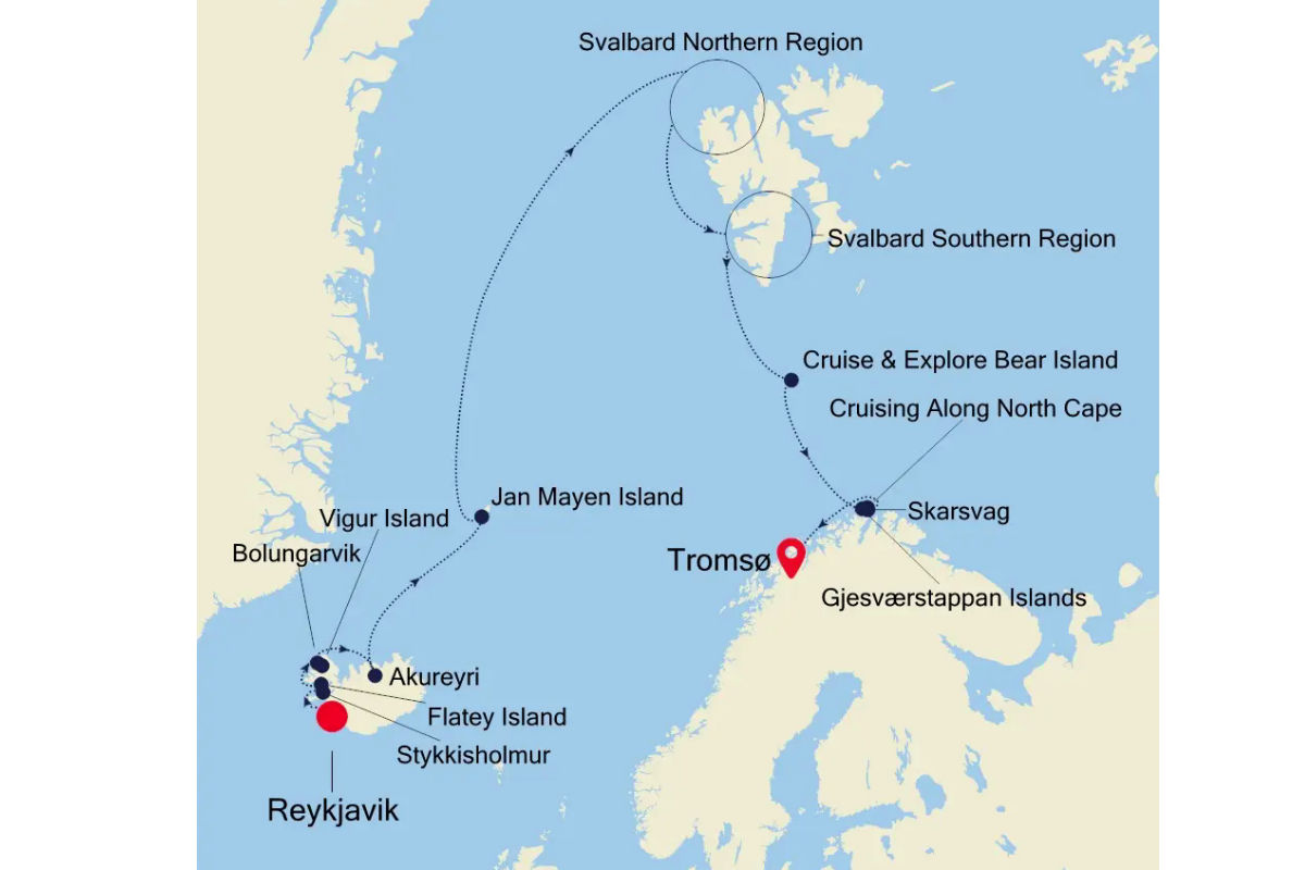 Island, Spitzbergen und Norwegen