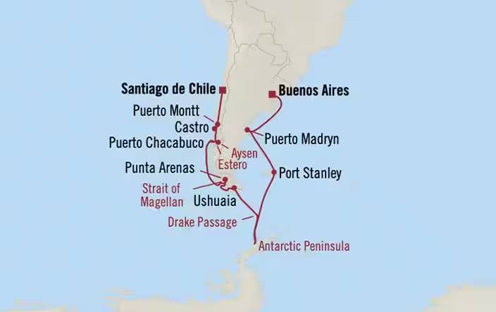 Oceania Marina von Santiago de Chile nach Buenos Aires