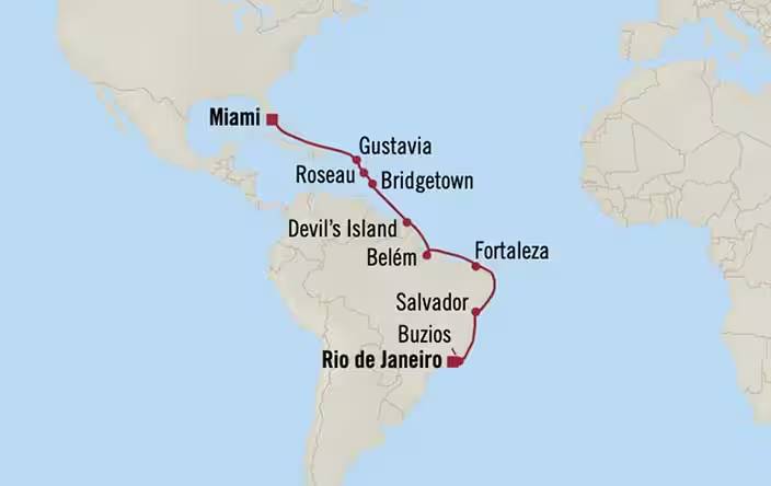 Oceania Vista von Miami nach Rio de Janeiro