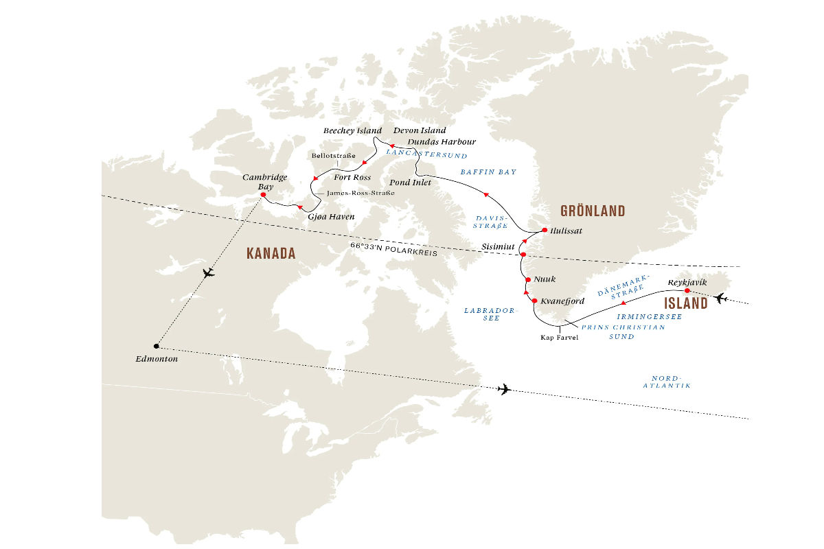 Die Nordwest-Passage Von Island nach Cambridge Bay