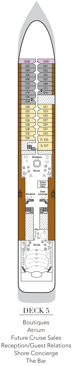 Silversea Silver Whisper Deckplan Deck 5