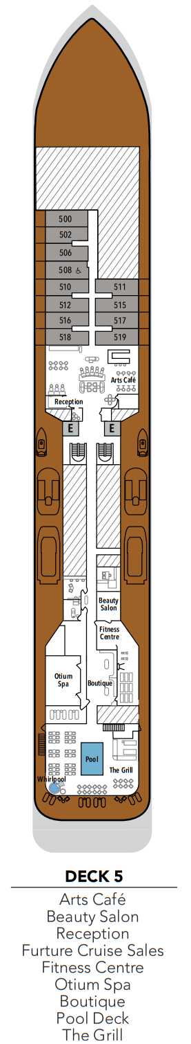 Silversea Silver Endeavour Deckplan Deck 5