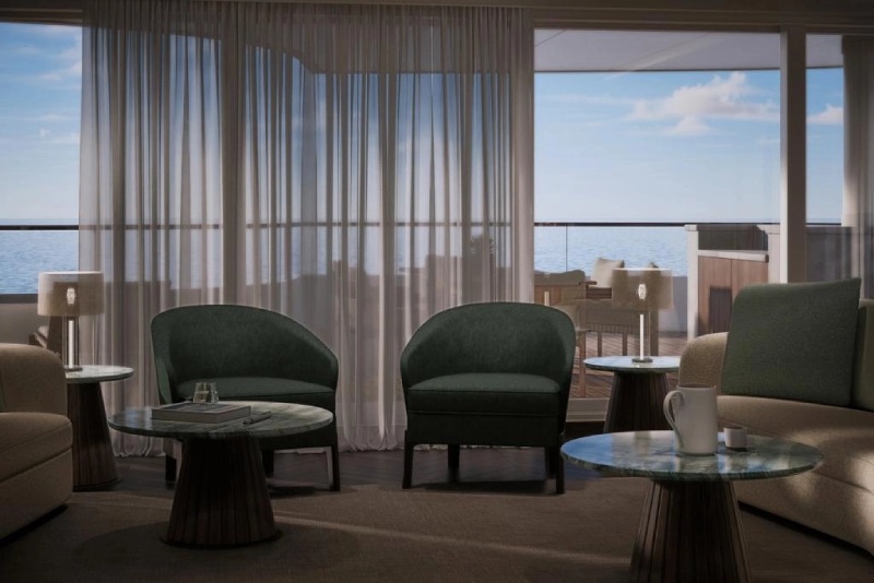 Crystal Grace Owner's Suite Wohnbereich mit Panoramafenster