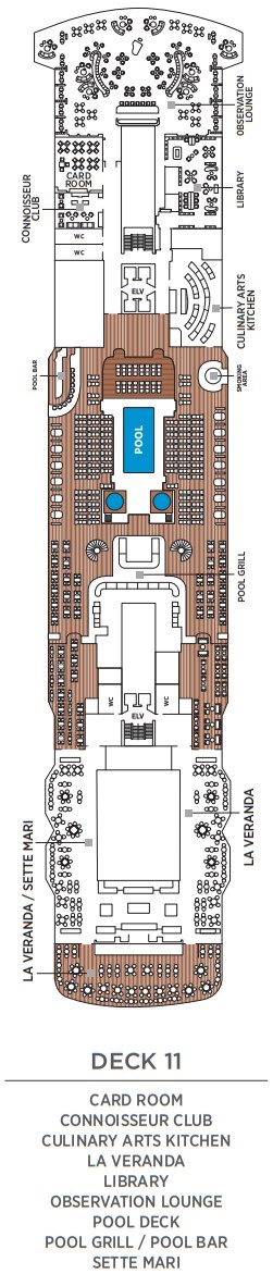 Regent Seven Seas Grandeur Deckplan Deck 11