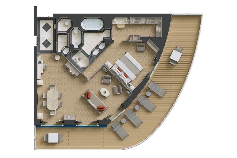 Silversea Silver Spirit Grand Suite Grundriss