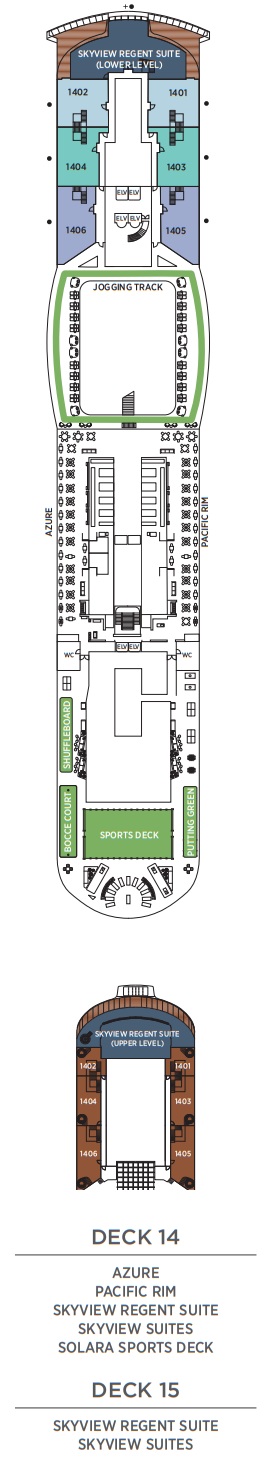 Regent Seven Seas Prestige Deckplan Deck 14 & 15