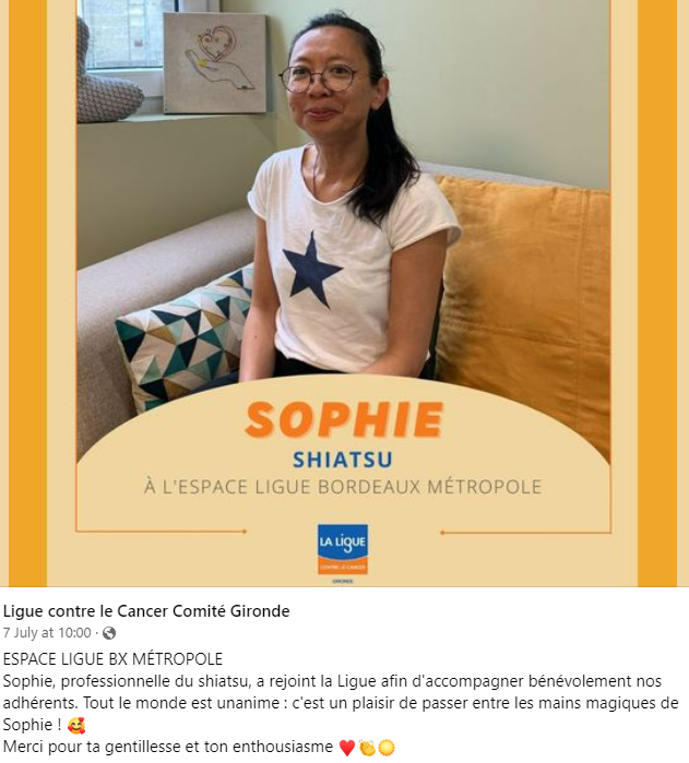 Shiatsu à la Ligue contre Cancer Gironde