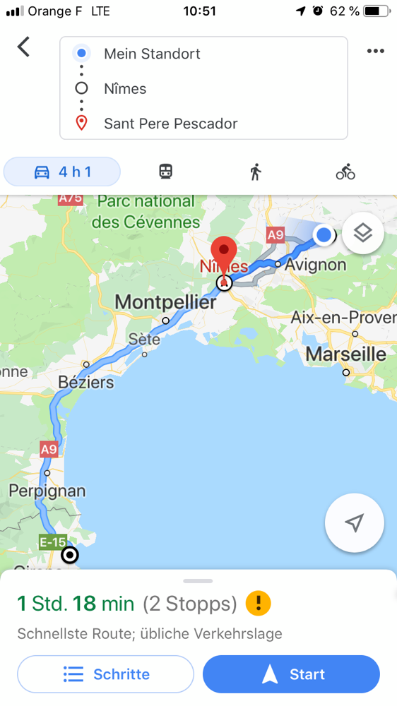 Meine Route heute.