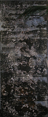 sin título, 1998, 249x100 cm, técnica mixta sobre madera, marco de hierro