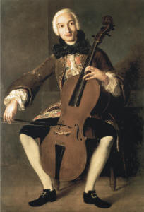 Abbildung 4: Pampeo Batoni (zugesch.): Luigi Boccherini, ca. 1764 (aus: W. Pape und W. Boettcher, Das Violoncello, Mainz 1996)