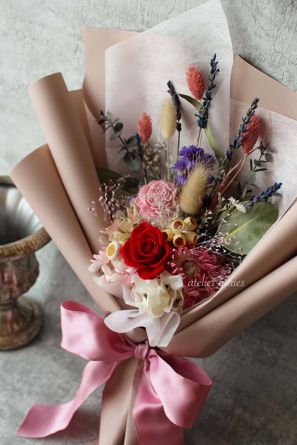 Helene エレーヌ　ドライフラワーの花束　（M)