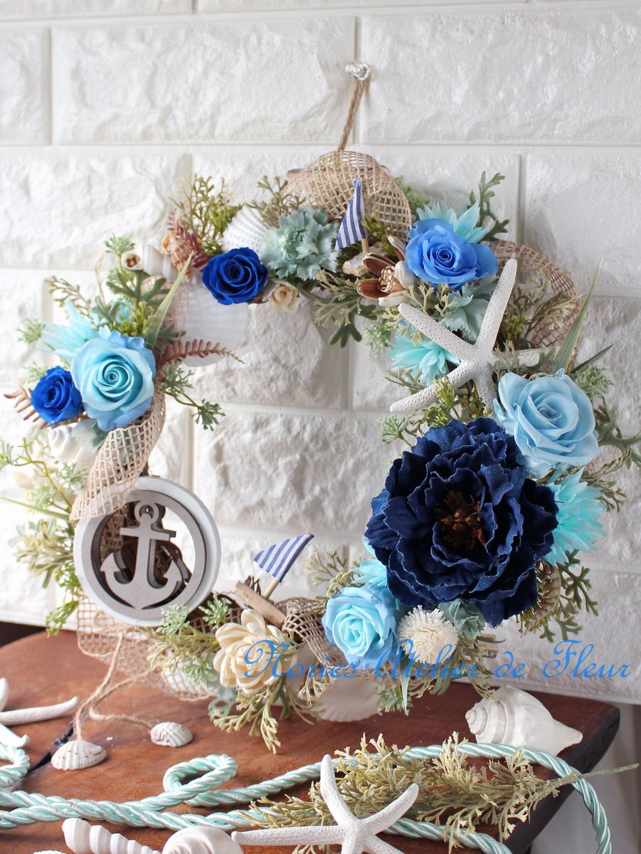 Wreath&Swag Blue リース・スワッグブルー系 - アトリエノリーズ Wreath&Swag Blue リース・スワッグブルー系 - アトリエノリーズ