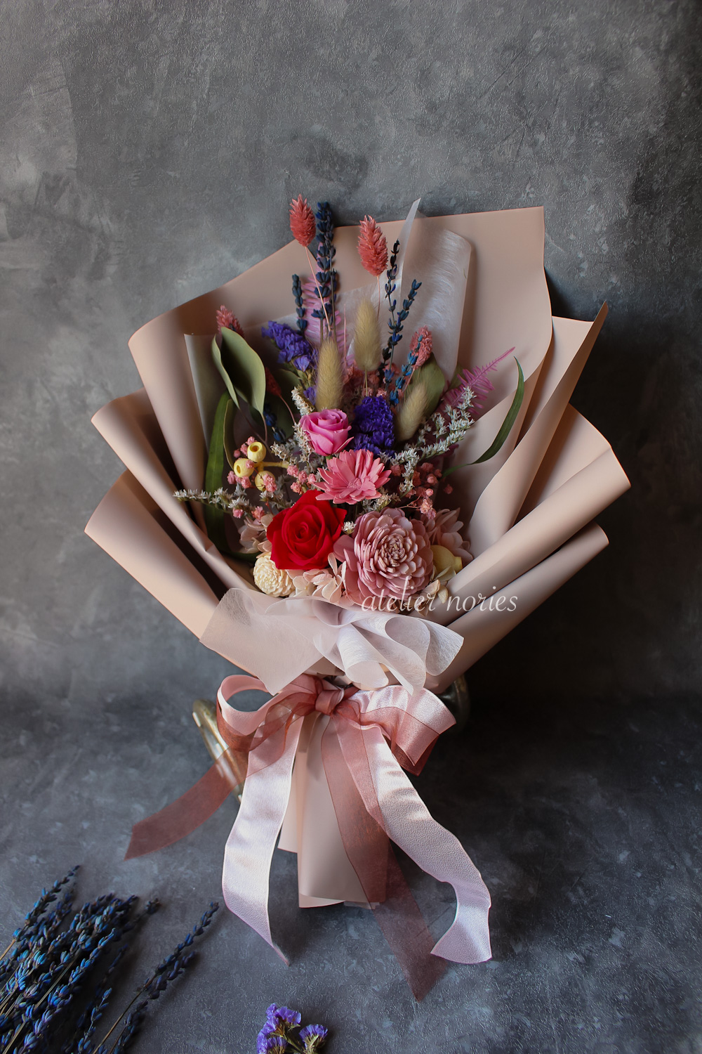 Helene エレーヌ　ドライフラワーの花束　（L)