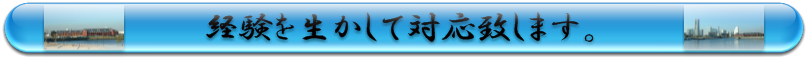 経験を生かして対応致します。