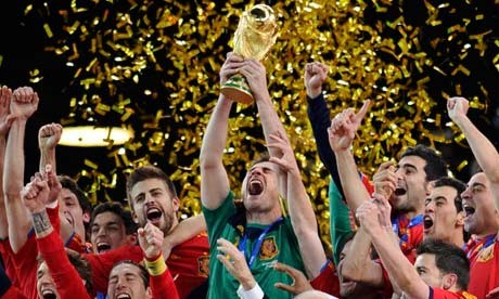 Taken from: http://www.theguardian.com/football/2010/jul/11/world-cup-final-spain-champions Photograph: Dylan Martinez/Reuters