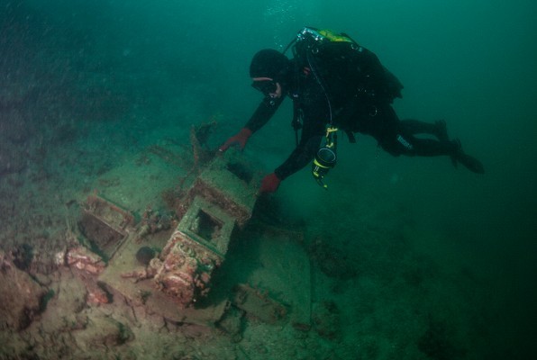 Wrack "S 158" auf 40 m Tiefe vor Sibenik/Kroatien