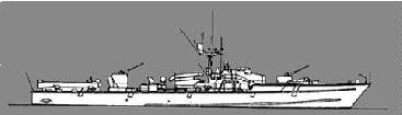 S-"Kormoran" mit Hecktorpedorohren
