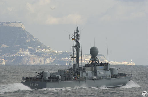 "S70 - Kormoran" vor Gibraltar - Bild: Stefan Gerold (Neue Westfälische)