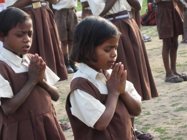 We pray every morning and every evening to keep their mind peace and concentrate to study.