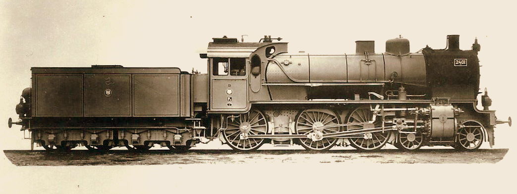 Lok 2401 Cöln, die erste P8-Lokomotive der KPEV, Windschneidenführerhaus, Fabriknummer 3616, 1906 