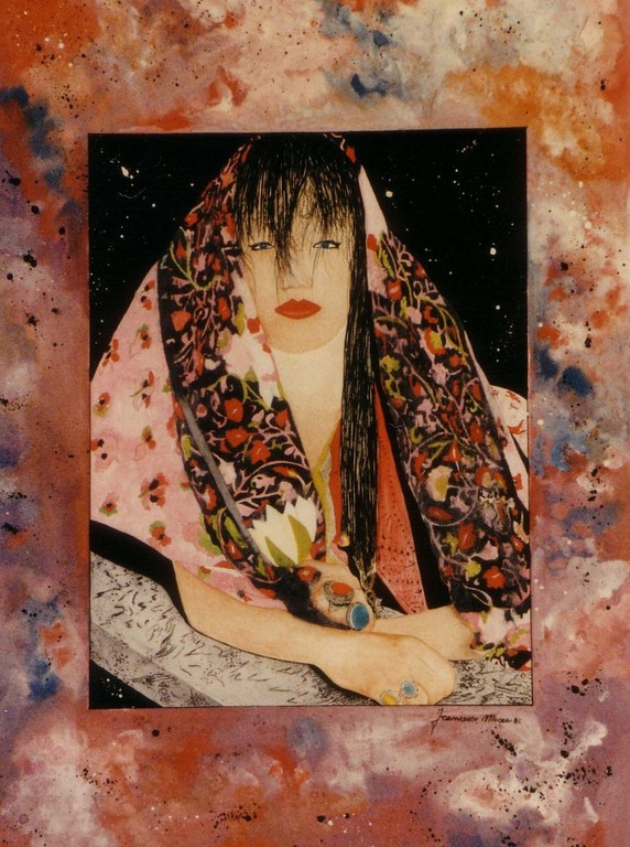 Il velo indiano, 1986, acquerello, china, 48x33