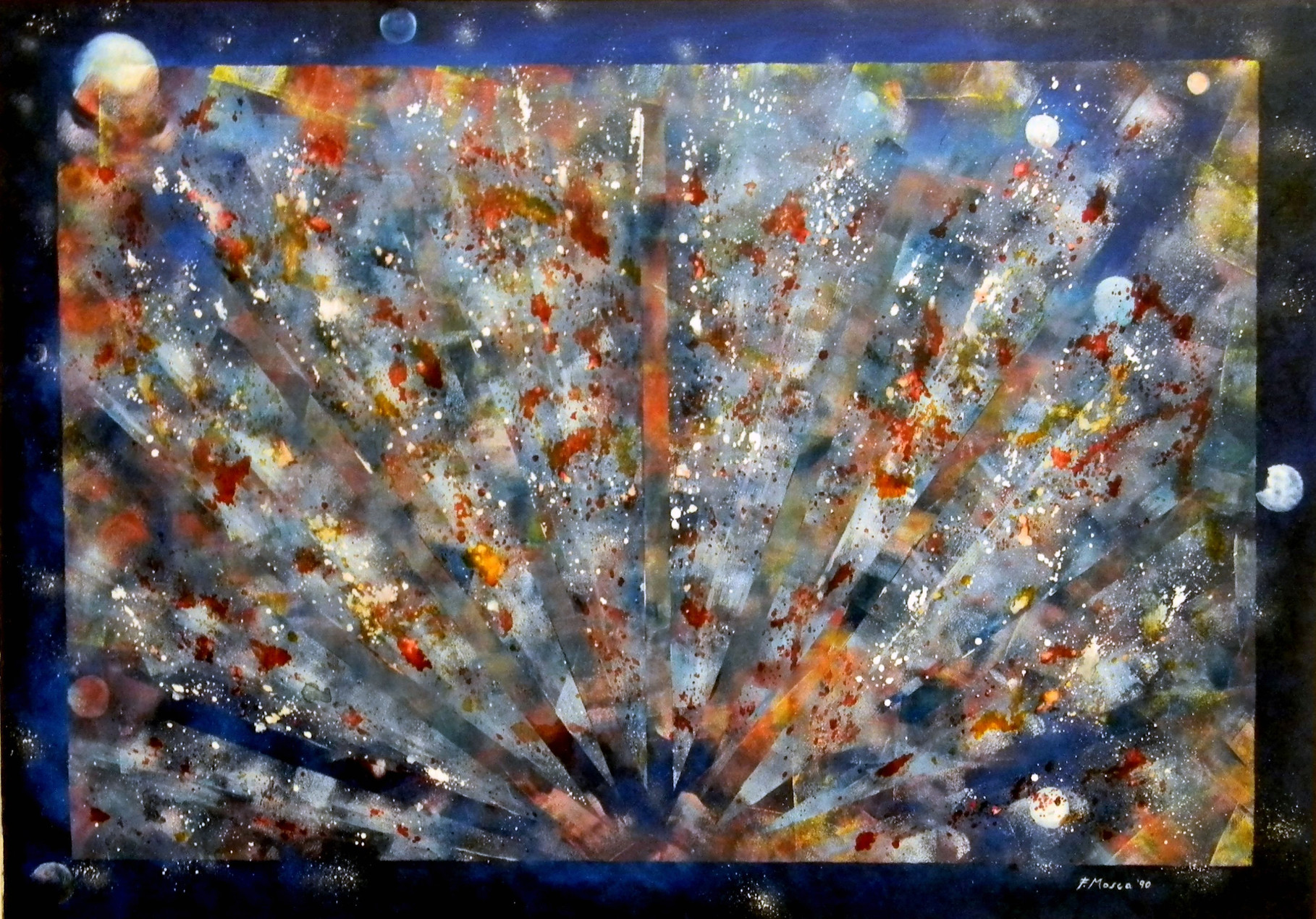 Esplosione (origine dell'Universo), 1990, olio su tela, 70 x 100