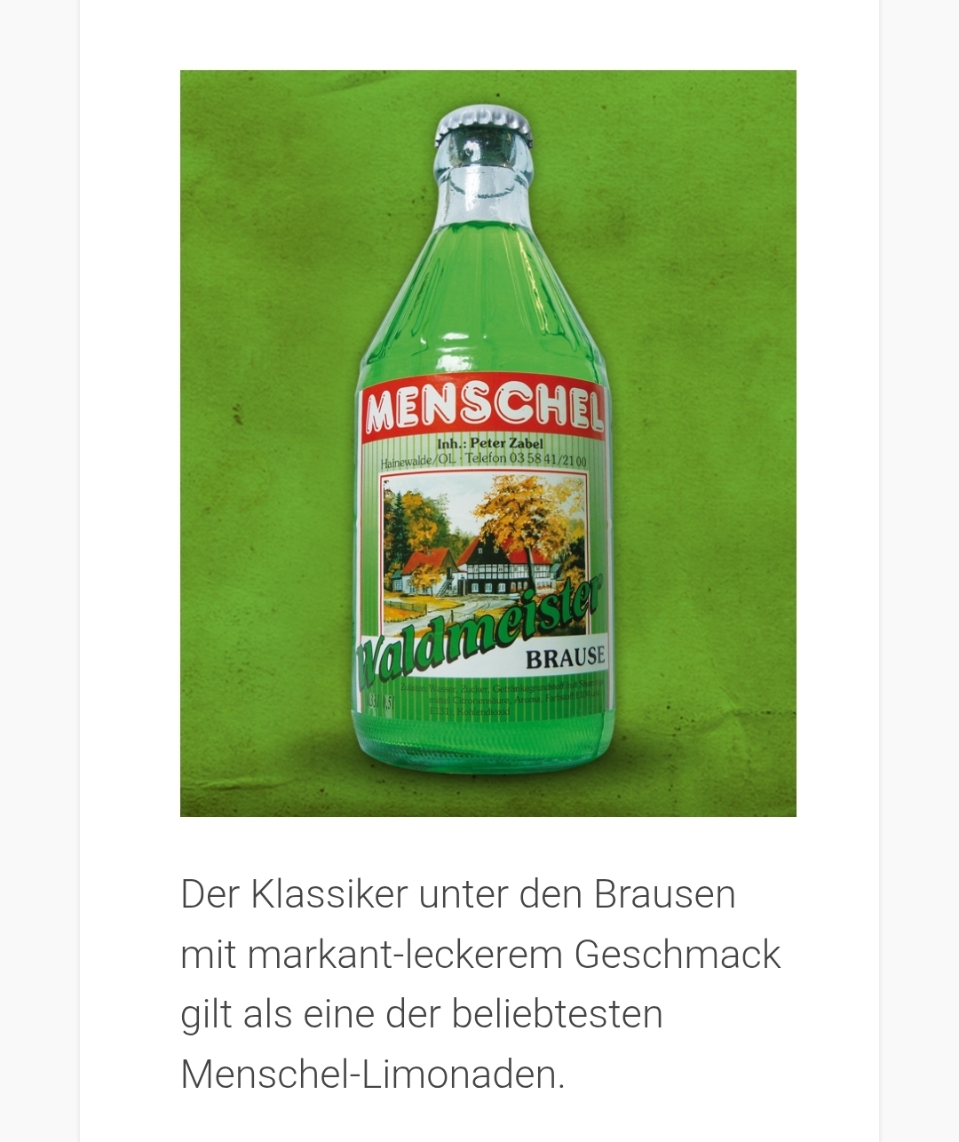 Menschel Waldmeisterlimonade, Brause bei getränkeberlin.de