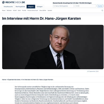 Im Interview auf "rechtecheck.de"