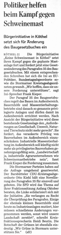 Hamburger Abendblatt 30.09.10