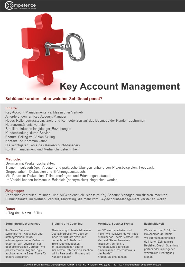 Seminar Key account Management schlüsslekunden