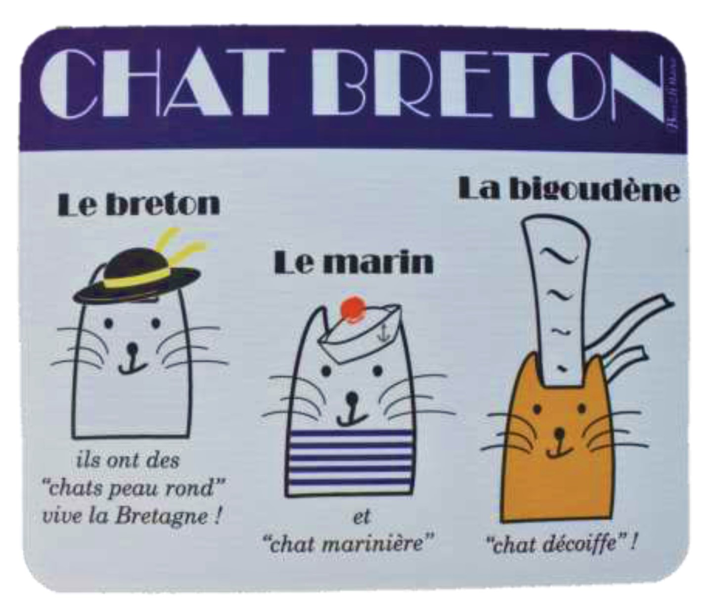 Tapis de Souris "Chats Bretons"- Création & Impression Breizh Nana- 7.90€
